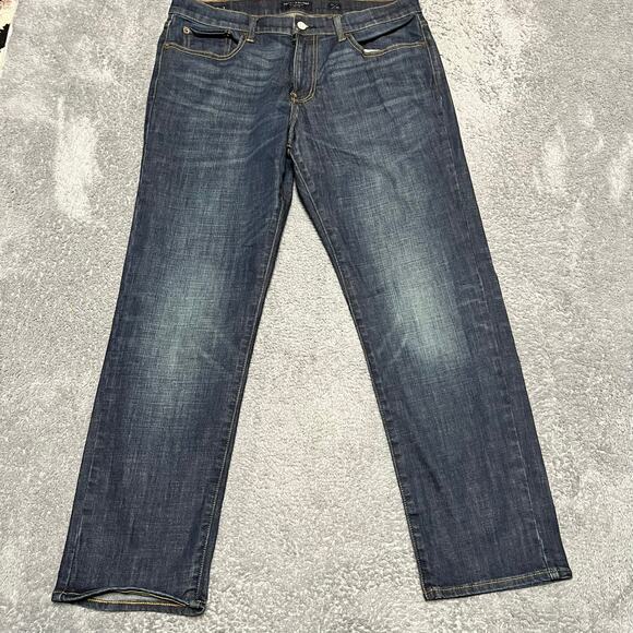 Lucky Jeans Mens 34 x30 Straight 221 Dark Wash Stretch Blue Denim Pants - Picture 1 of 12